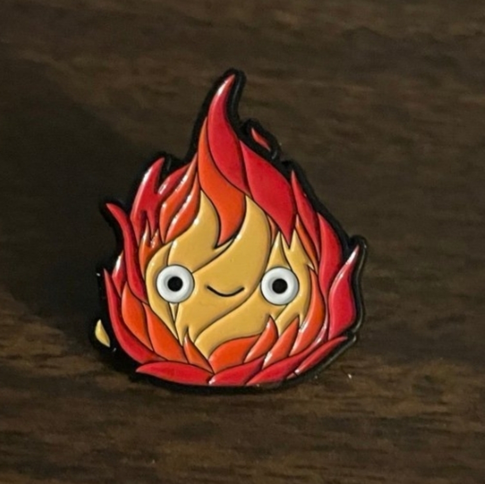 Smiling Flame Enamel Pin Calcifer Howls Moving Castle Sophie Studio Ghibli Anime